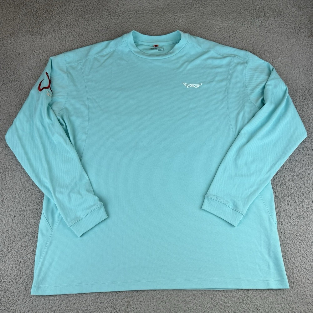 Montauk Tackle Co. Long Sleeve 50+ UPF Fishing Shirt Size‎ Xl Blue Arcimoto